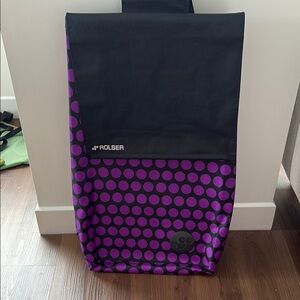 Rolser Black and Purple Polka Dot Bag